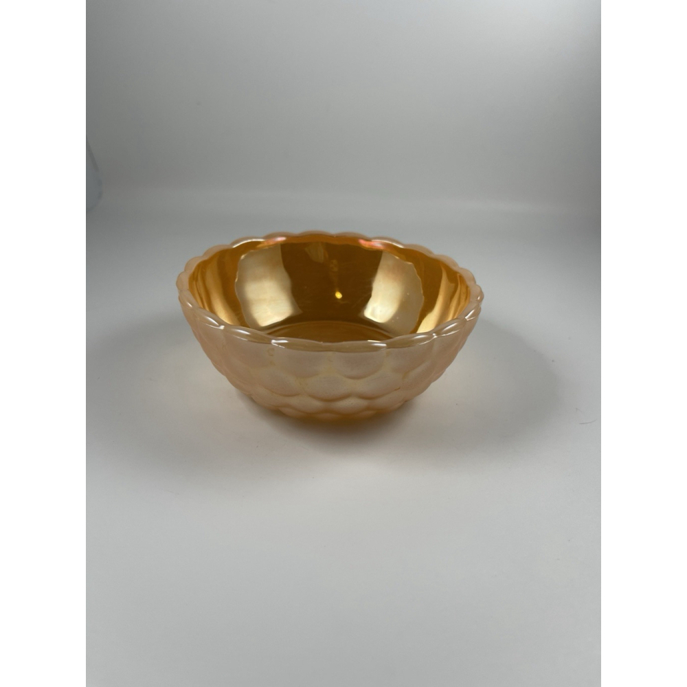 Vint Fire King Peach Luster Honeycomb Bowl Bubble Bowl Anchor Hocking 5" Diam